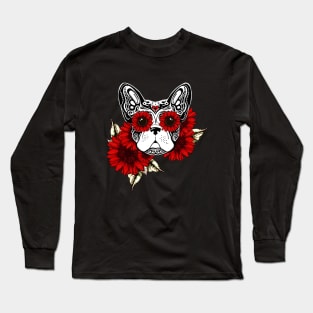 French bulldog, sugar skull, halloween, cool, sugar skull french bulldog Long Sleeve T-Shirt